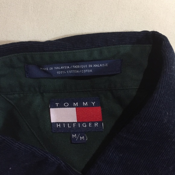 Vtg Tommy Hilfiger Green Plaid Button Down Shirt M - Picture 6 of 8